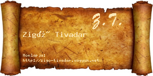 Zigó Tivadar névjegykártya
